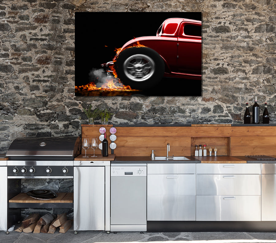 Flaming Hot Rod - Canvas