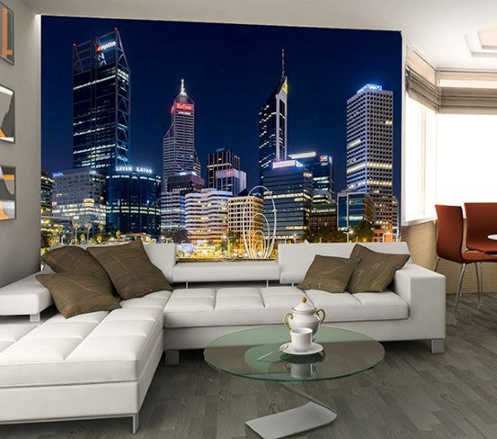 Elizabeth Quay by night - Full Wall Mural