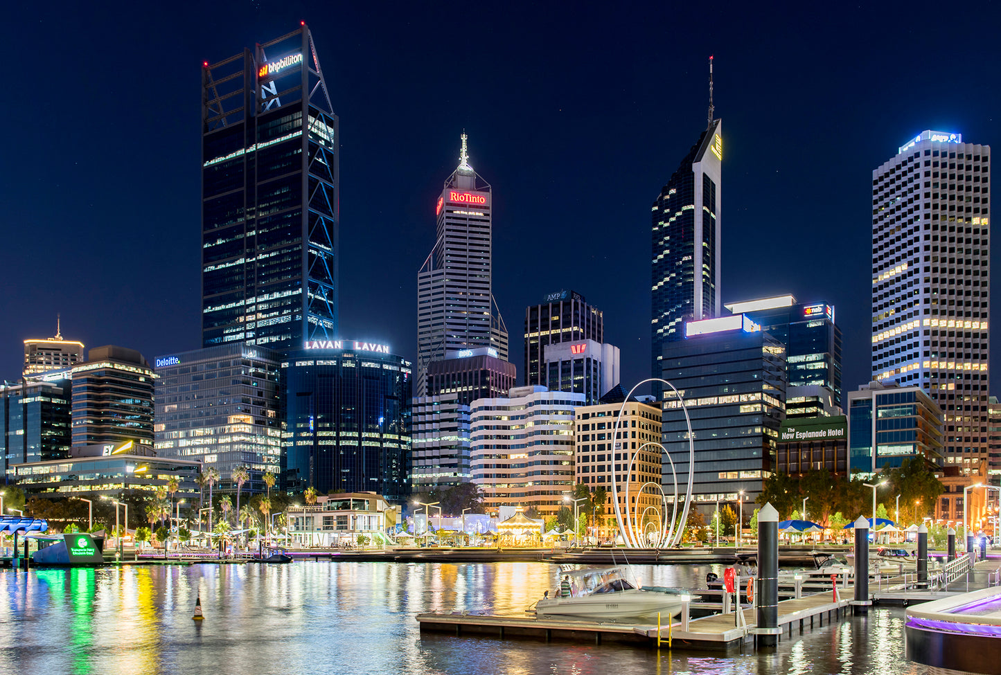 Elizabeth Quay by night - Full Wall Mural