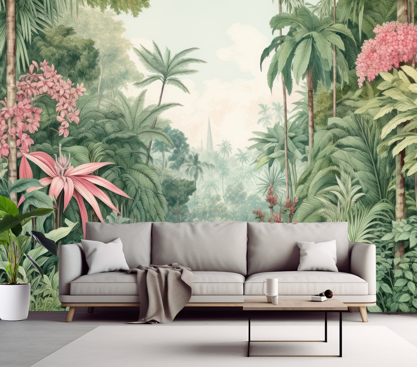 Pink Tropical - Full Wall Mural