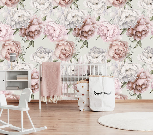 Field of Peonies - Full Wall Mural